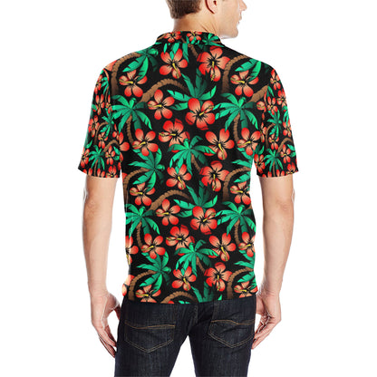 Hawaiian Themed Pattern Print Design H022 Men Polo Shirt