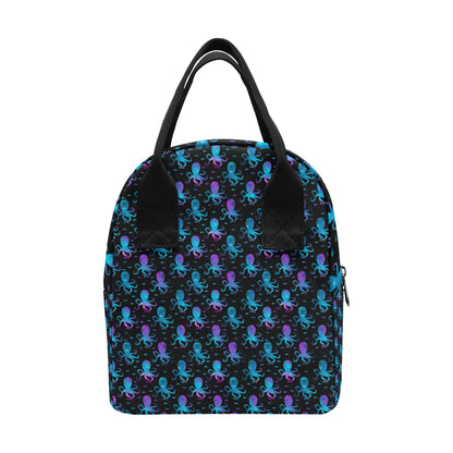 Octopus Blue Design Print Themed Insulated Lunch Bag