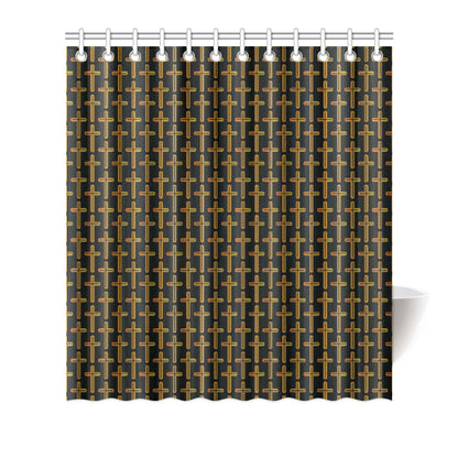Cross Pattern Print Design 02 Shower Curtain