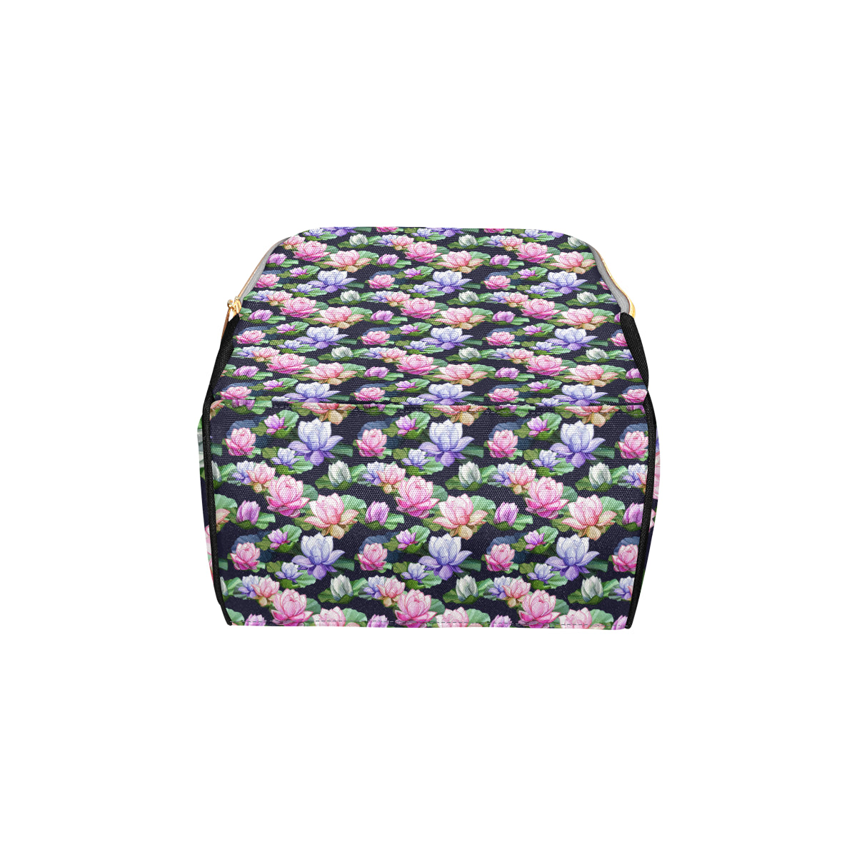 Lotus Flower Print Design Diaper Bag Backpack