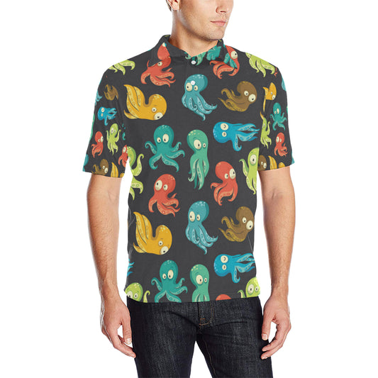 Octopus Pattern Print Design A01 Men Polo Shirt