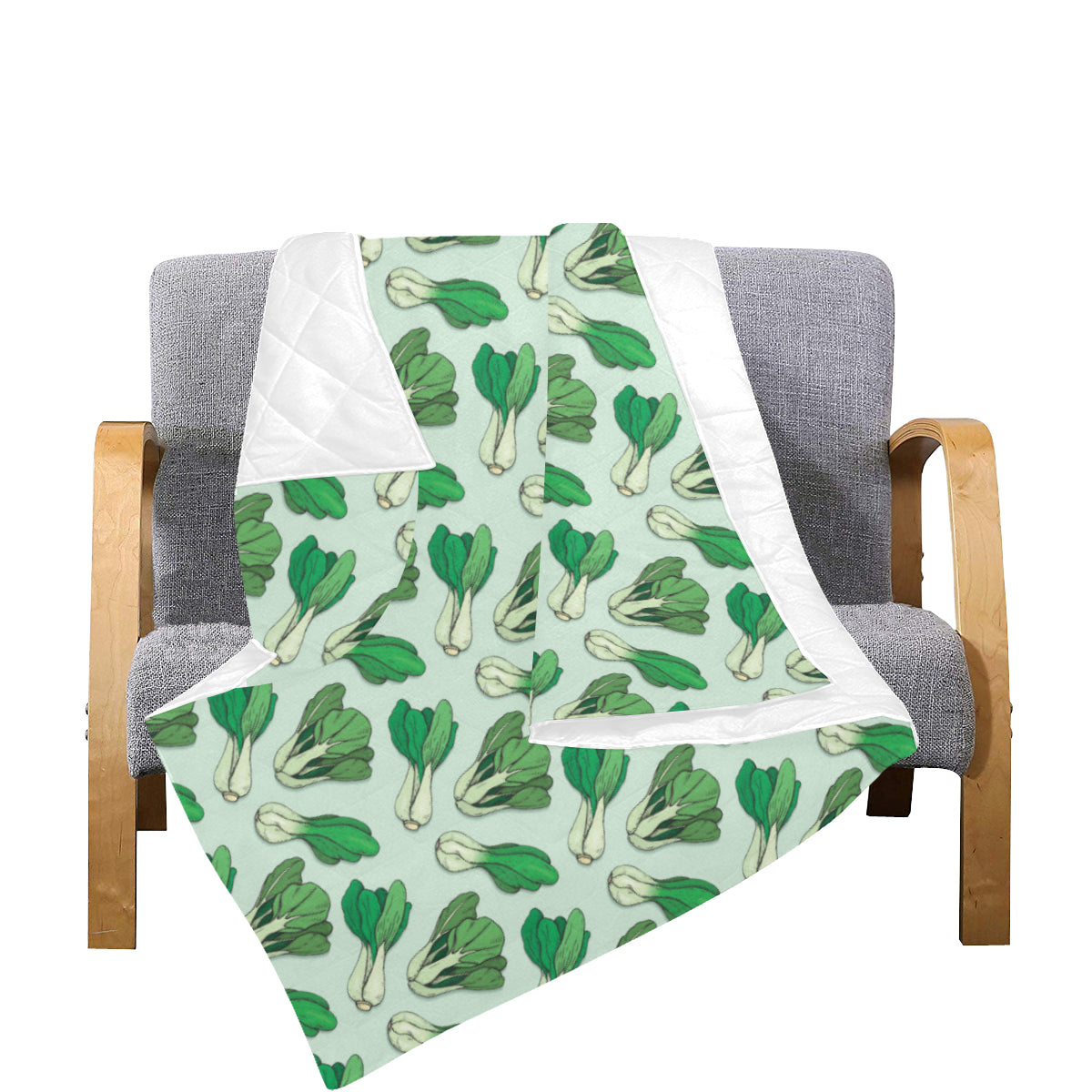 Bok Choy Pattern Print Design 01 Premium Quilt