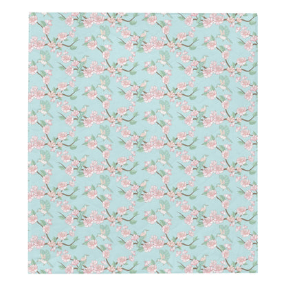 Cherry Blossom Pattern Print Design 02 Premium Quilt