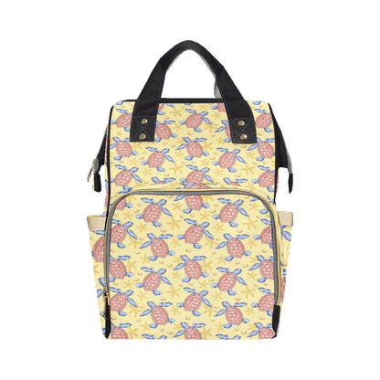 Sea Turtle Pattern Print Design T06 Diaper Bag Backpack