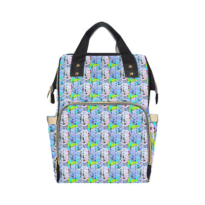 Elephant Art color Print Pattern Diaper Bag Backpack