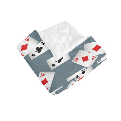 Poker Cards Pattern Print Design A05 Premium Quilt