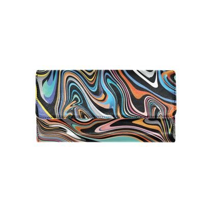 Liquid Pattern Print Design 02 Women's Trifold Wallet