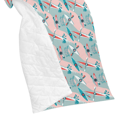 Kayak Pattern Print Design 05 Premium Quilt