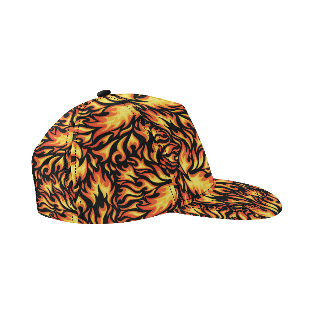 Flame Fire Design Pattern Snapback Cap