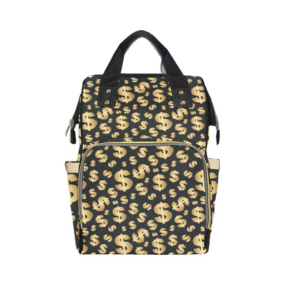 Dollar Pattern Print Design DO04 Diaper Bag Backpack
