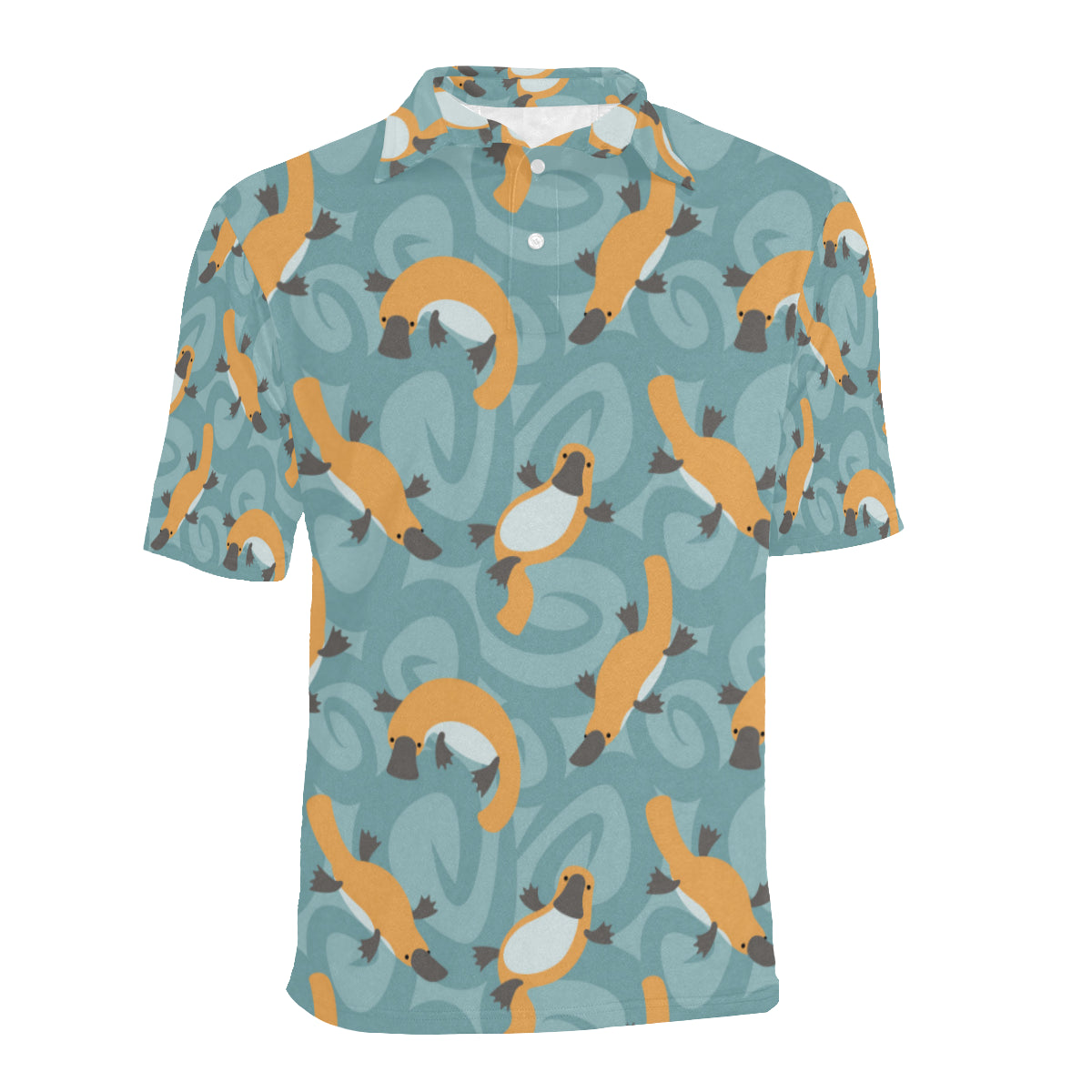 Platypus Pattern Print Design A01 Men Polo Shirt
