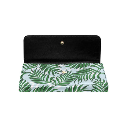 Palm Leaves Pattern Print Design PL06 Women's Trifold Wallet