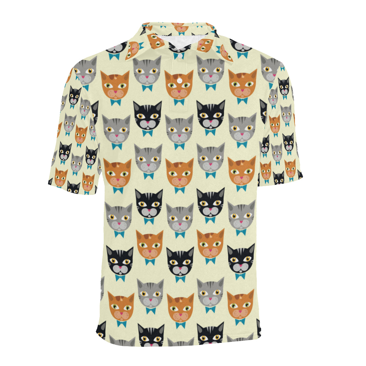 Cat Pattern Print Design 05 Men Polo Shirt