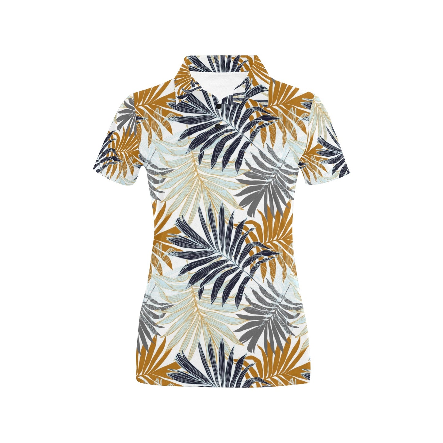 Colorful Tropical Palm Leaves Women's Polo Shirt