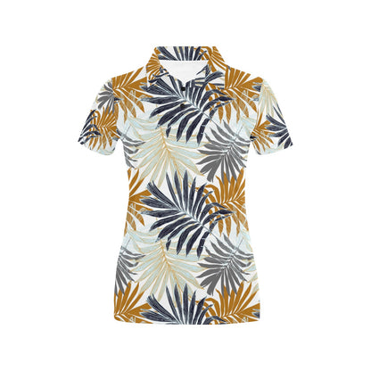Colorful Tropical Palm Leaves Women's Polo Shirt