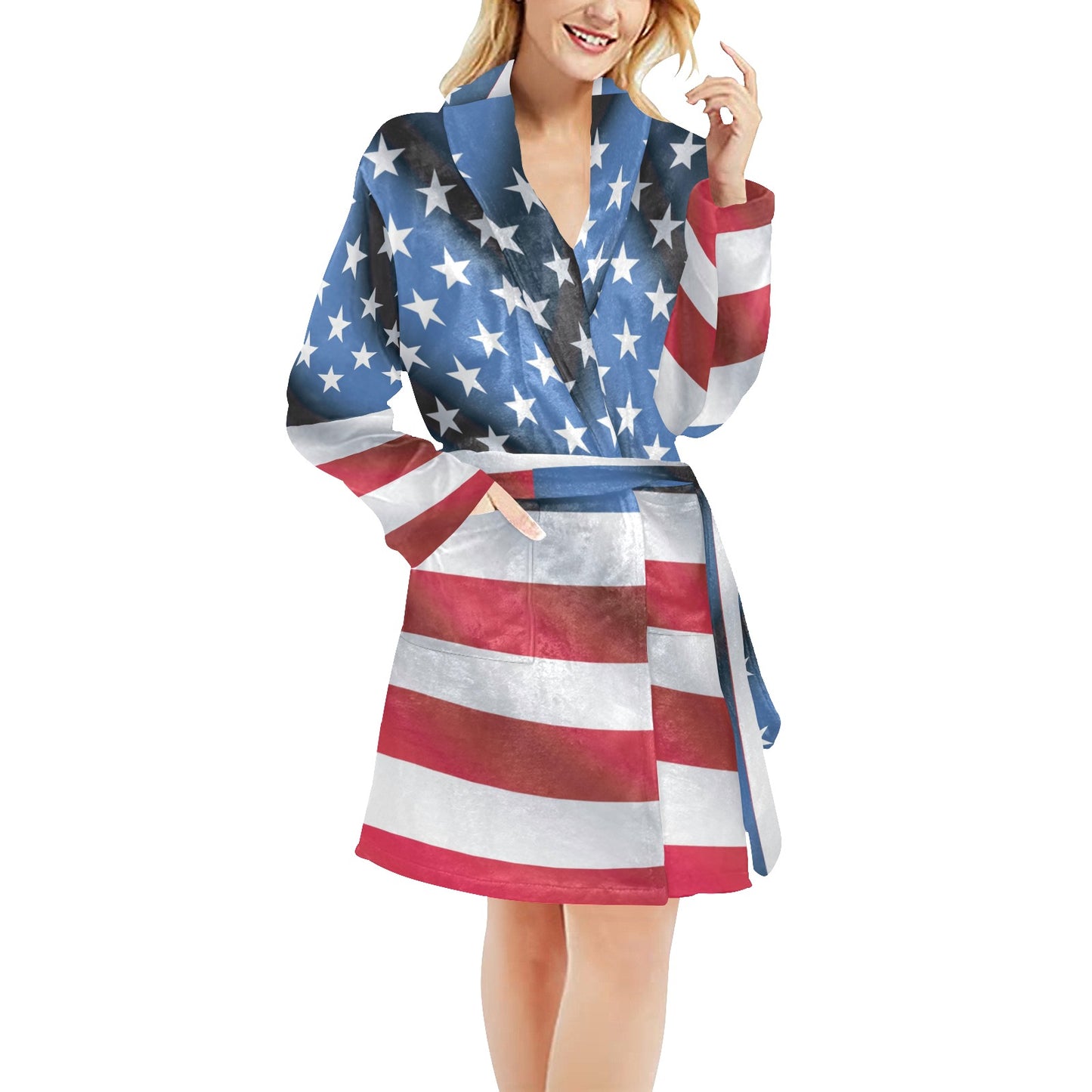 American flag Classic Women's Fleece Robe