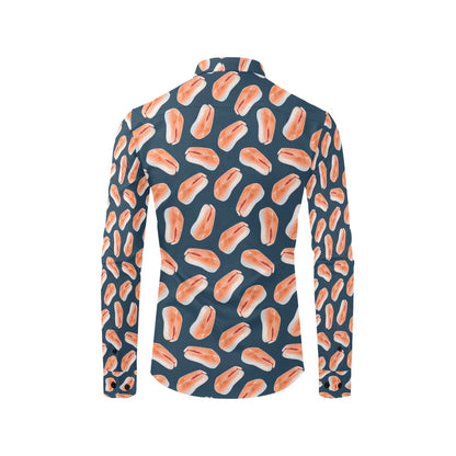Salmon Steak Print Design LKS306 Men's Long Sleeve Dress Shirt
