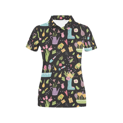 Gardening Pattern Print Design G03 Women's Polo Shirt