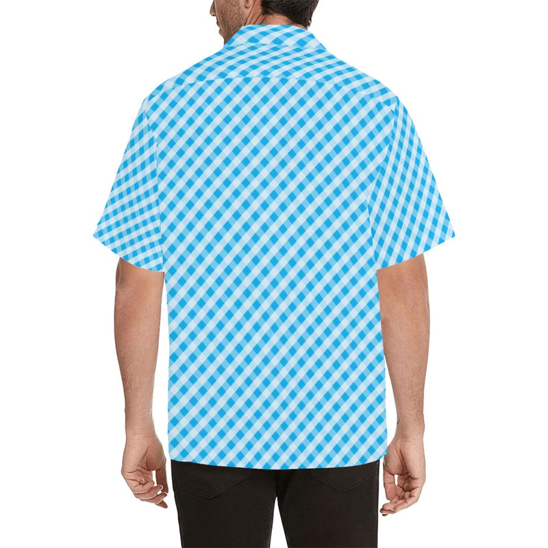 Gingham Print Design LKS401 Men's Men's Hawaiian Shirt