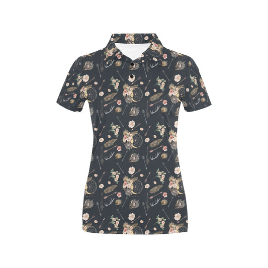 Bohemian Pattern Print Design 09 Women's Polo Shirt