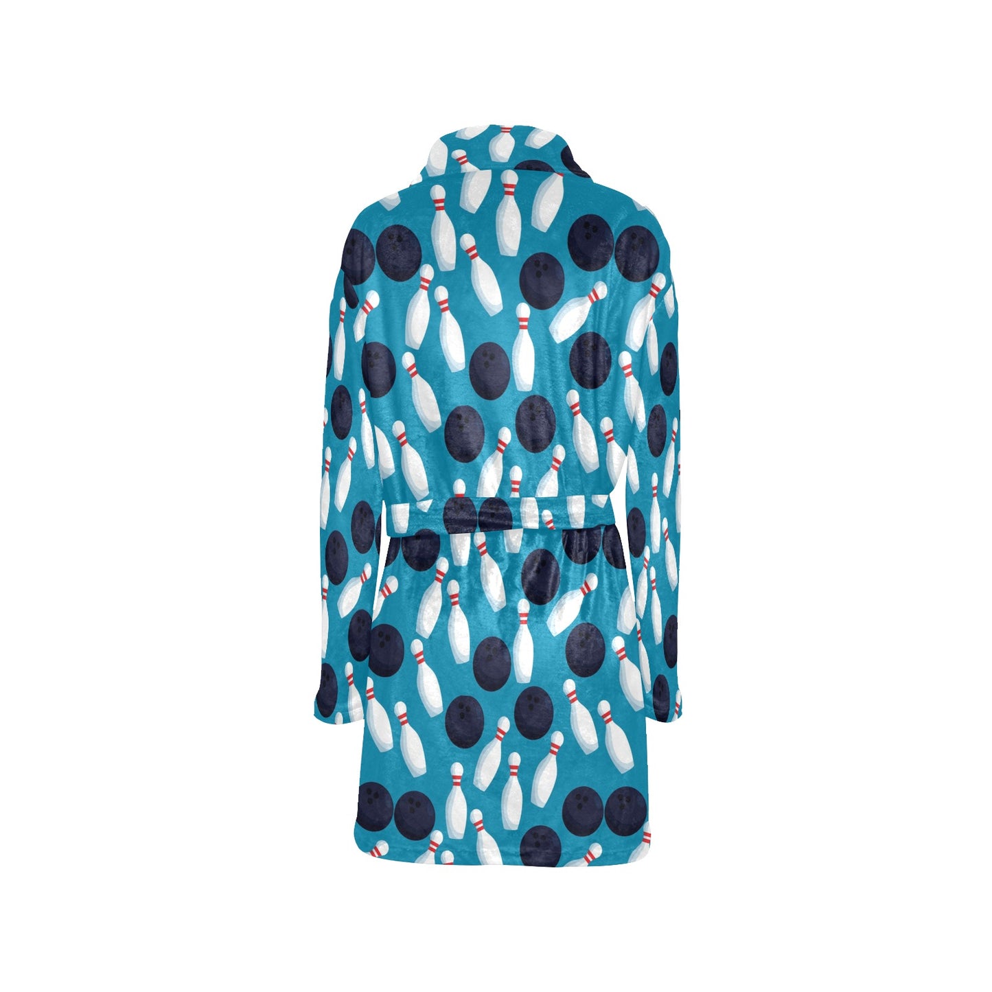 Bowling Pin Pattern Print Design 010 Women's Fleece Robe