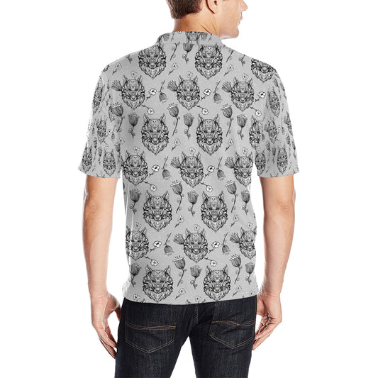 Tribal Pattern Print Design LKS306 Men Polo Shirt