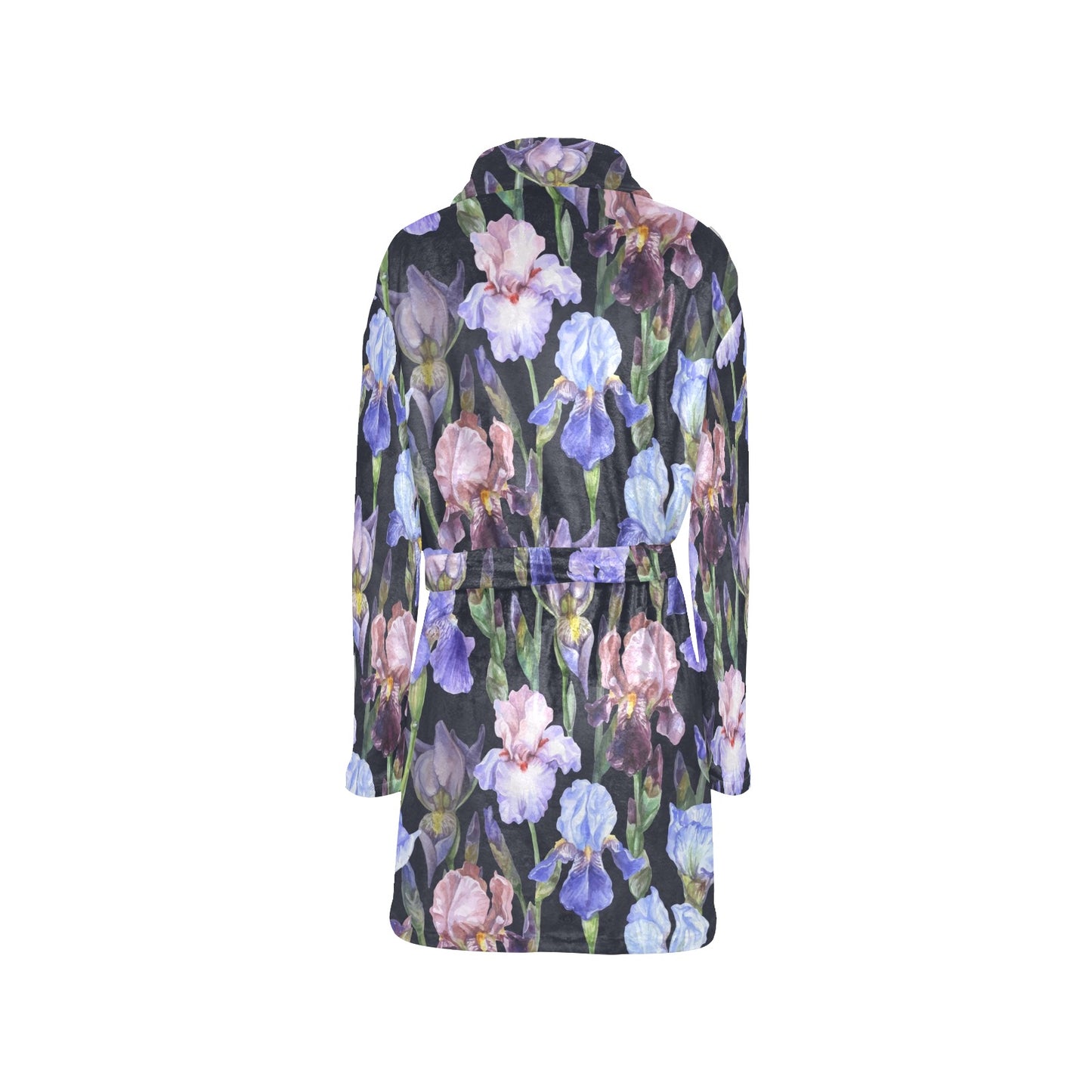 Iris Pattern Print Design IR04 Women's Fleece Robe