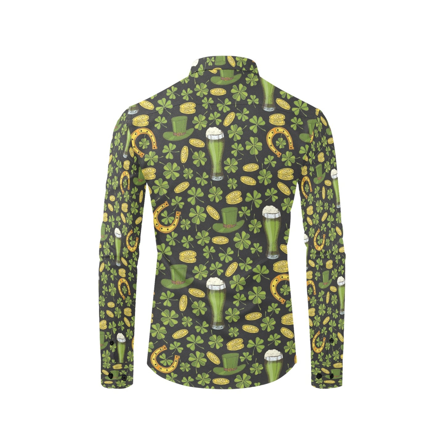 St Patricks Day Print Design LKS307 Men's Long Sleeve Dress Shirt