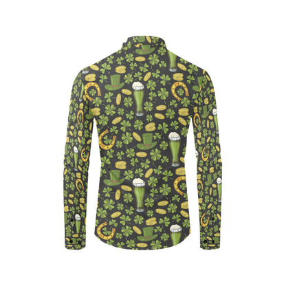 St Patricks Day Print Design LKS307 Men's Long Sleeve Dress Shirt