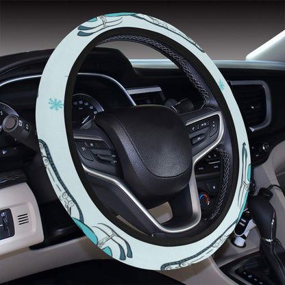 Snowmobile Print Design LKS301 Steering Wheel Cover with Elastic Edge