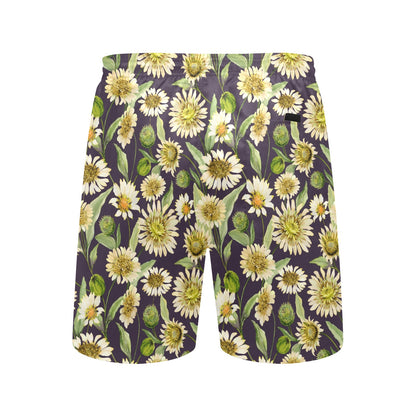 Daisy Vintage Print Pattern Men's Swim Trunks Beach Shorts