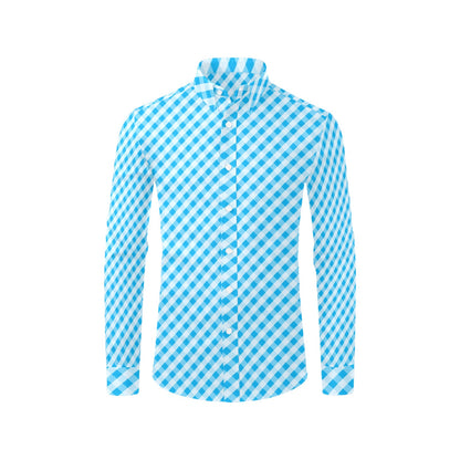 Gingham Print Design LKS401 Men's Long Sleeve Dress Shirt