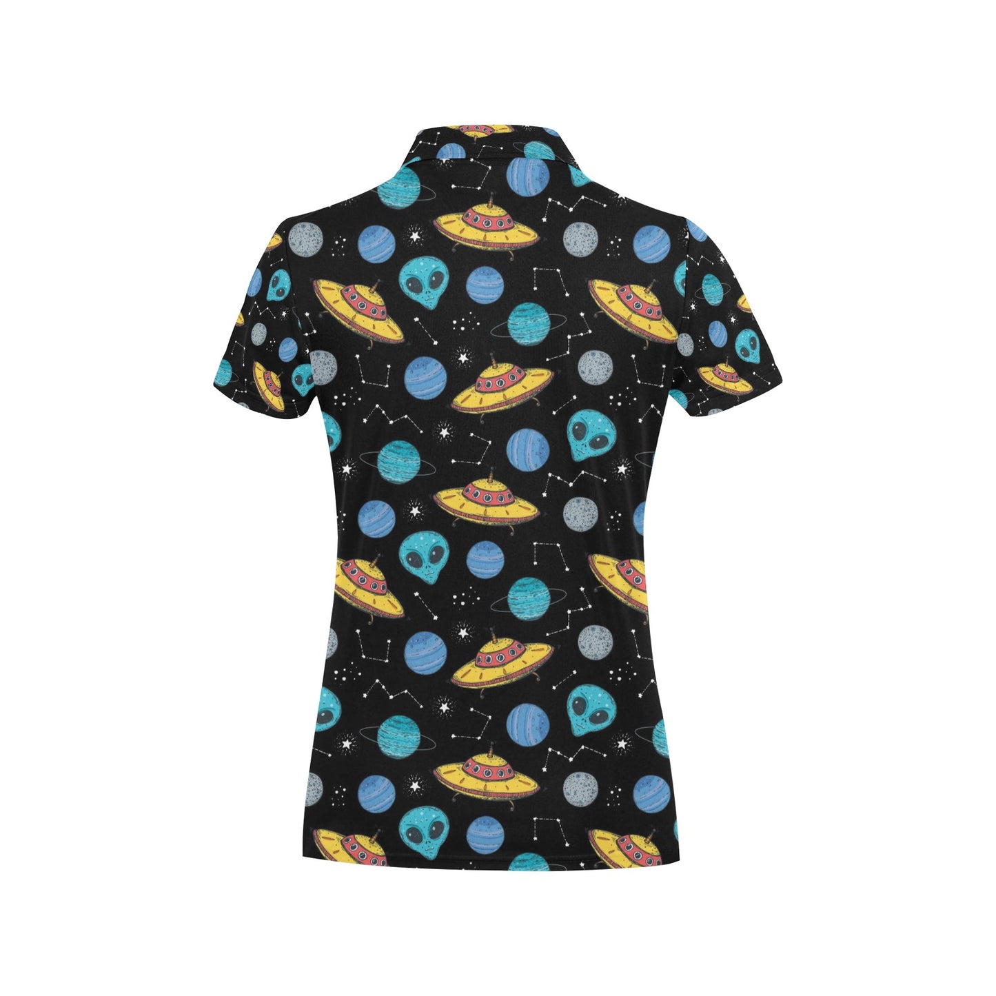 UFO Alien Print Design LKS306 Women's Polo Shirt