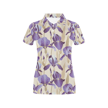 Iris Pattern Print Design IR02 Women's Polo Shirt