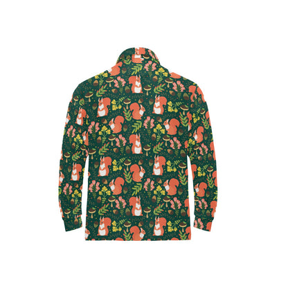 Squirrel Print Design LKS302 Long Sleeve Polo Shirt For Men's