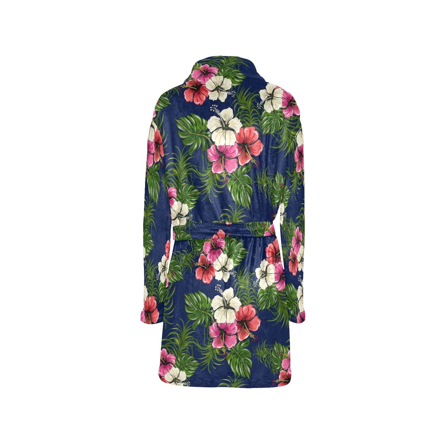 Hibiscus Pattern Print Design HB028 Women's Fleece Robe