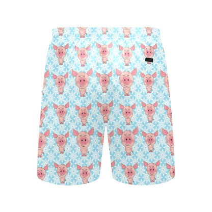 Pig Print Design LKS402 Men's Swim Trunks Beach Shorts