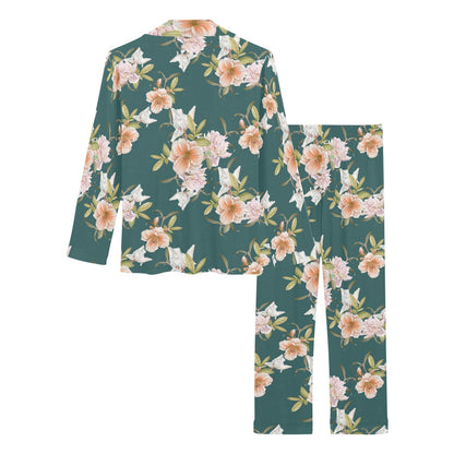 Iris Pattern Print Design IR01 Women's Long Pajama Set