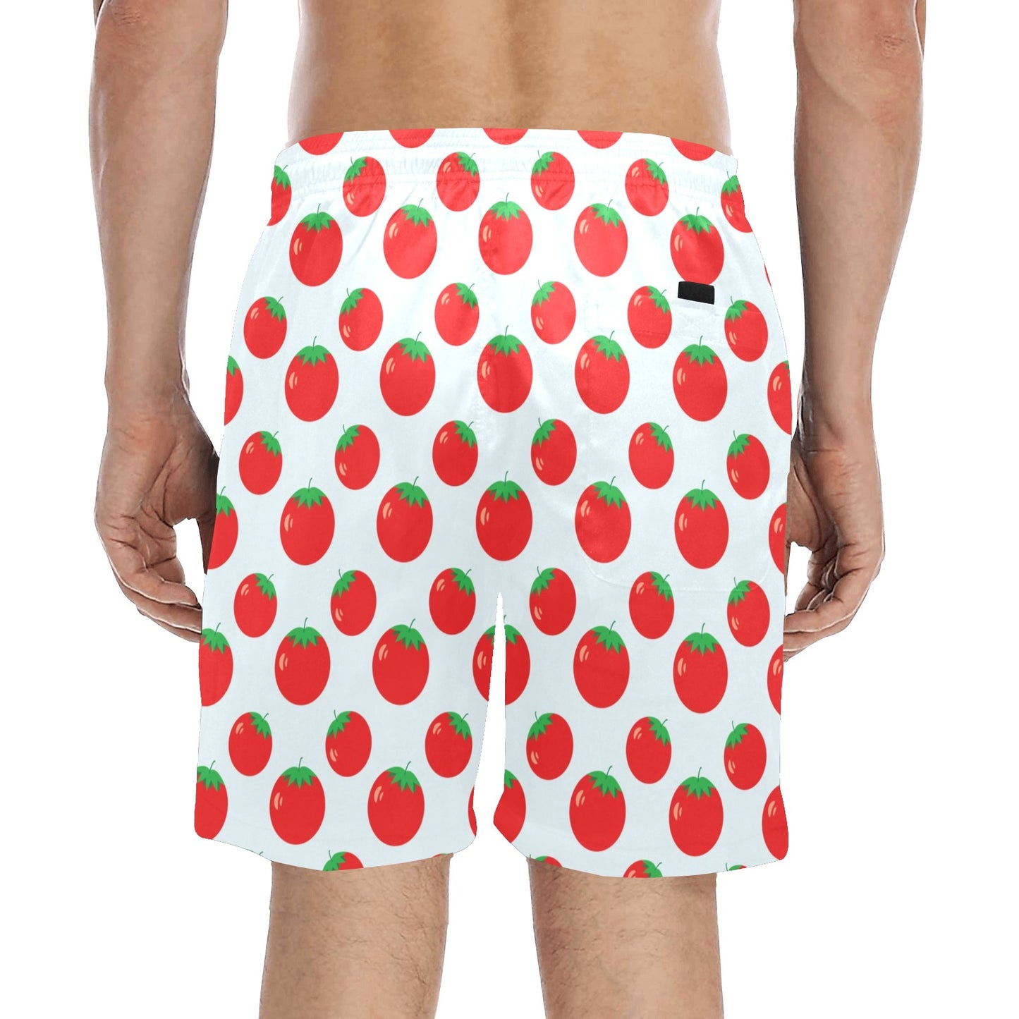 Tomato Print Design LKS307 Men's Swim Trunks Beach Shorts