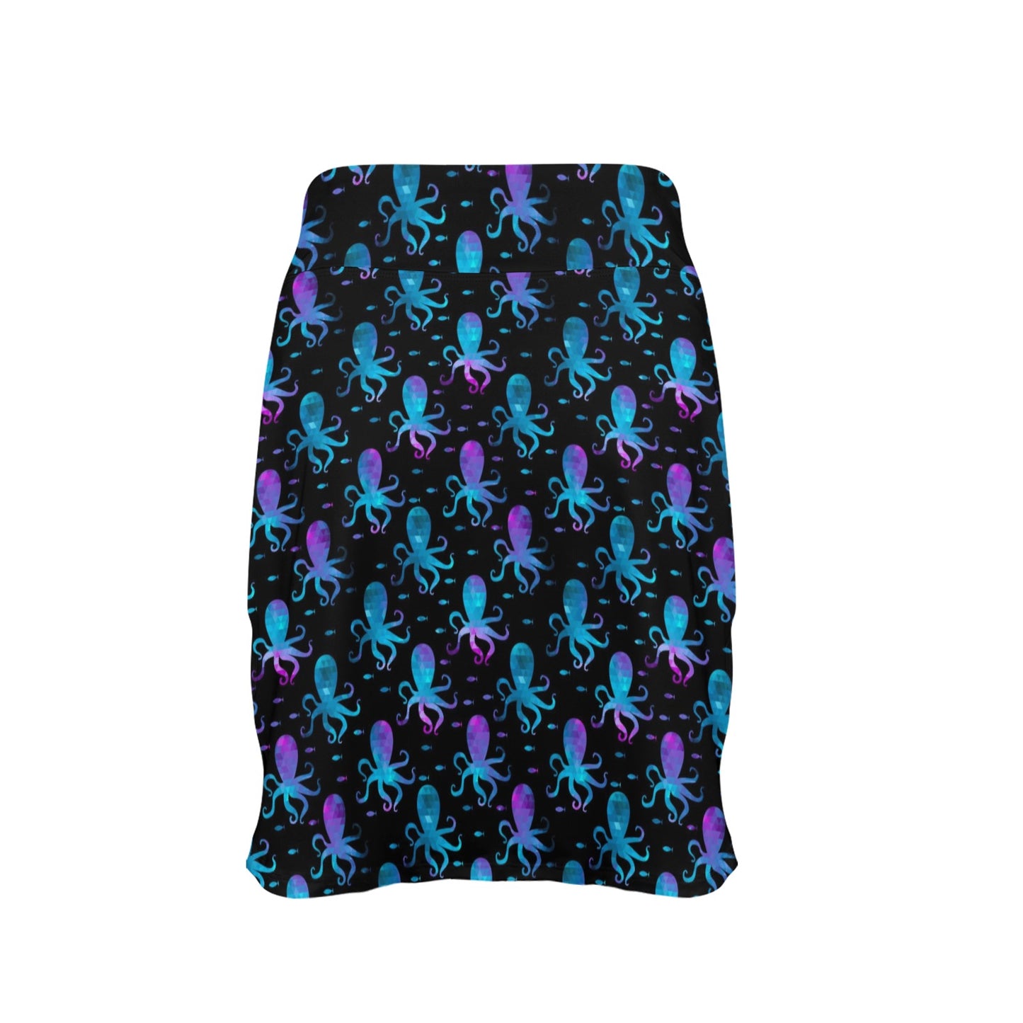 Octopus Blue Design Print Themed 17" Golf & Pickleball Skort with Pockets