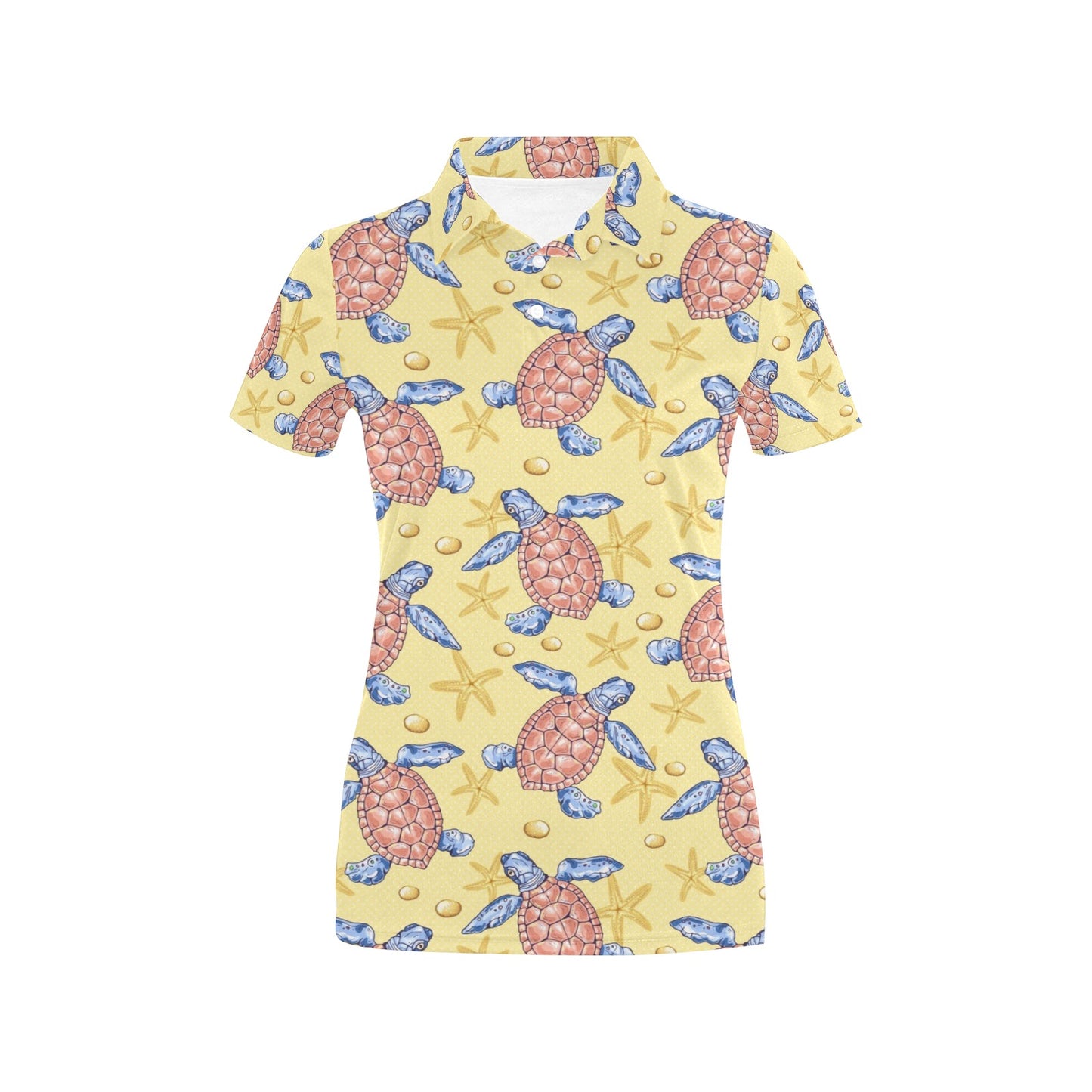 Sea Turtle Pattern Print Design T06 Women's Polo Shirt