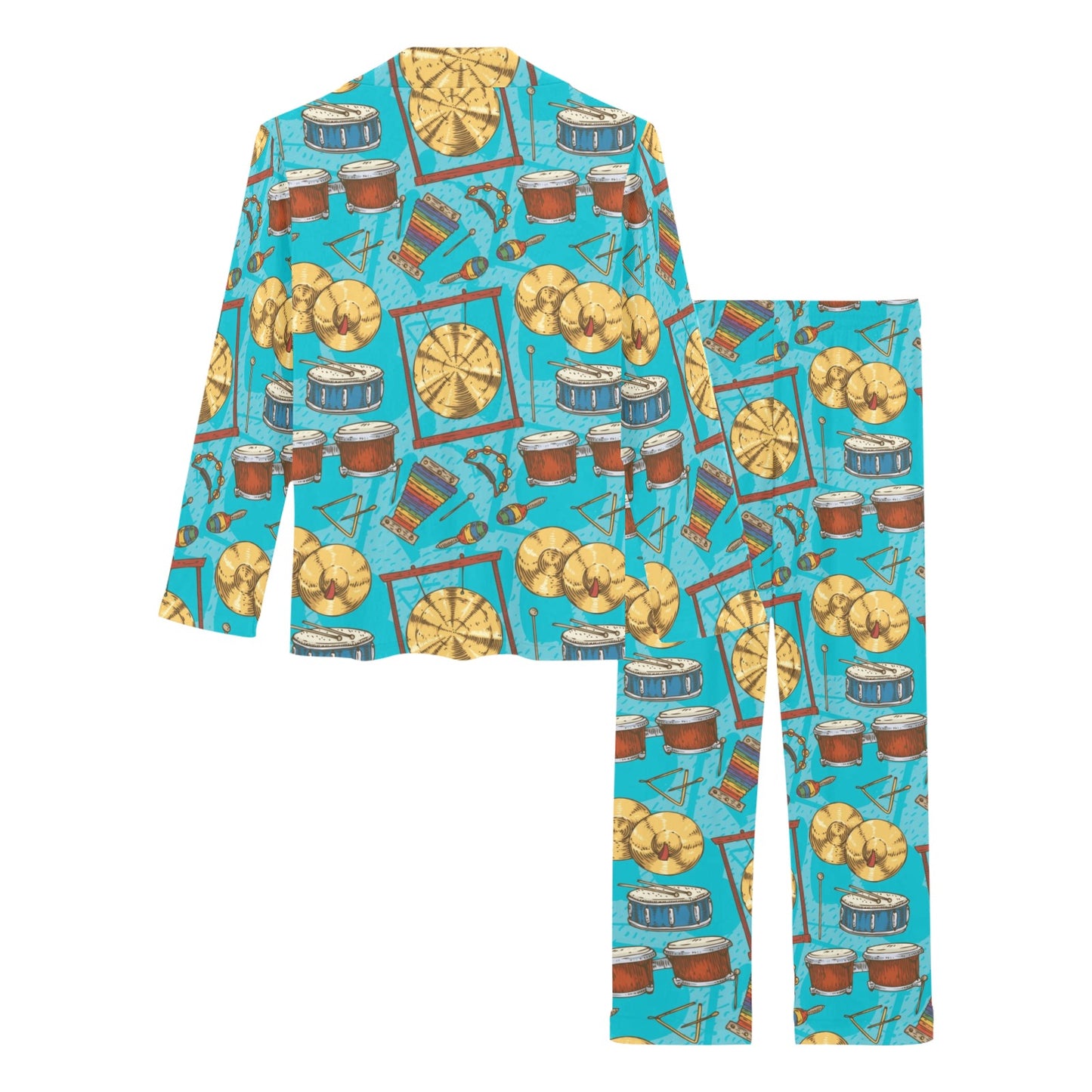 Percussion Pattern Print Design 03 Women's Long Pajama Set