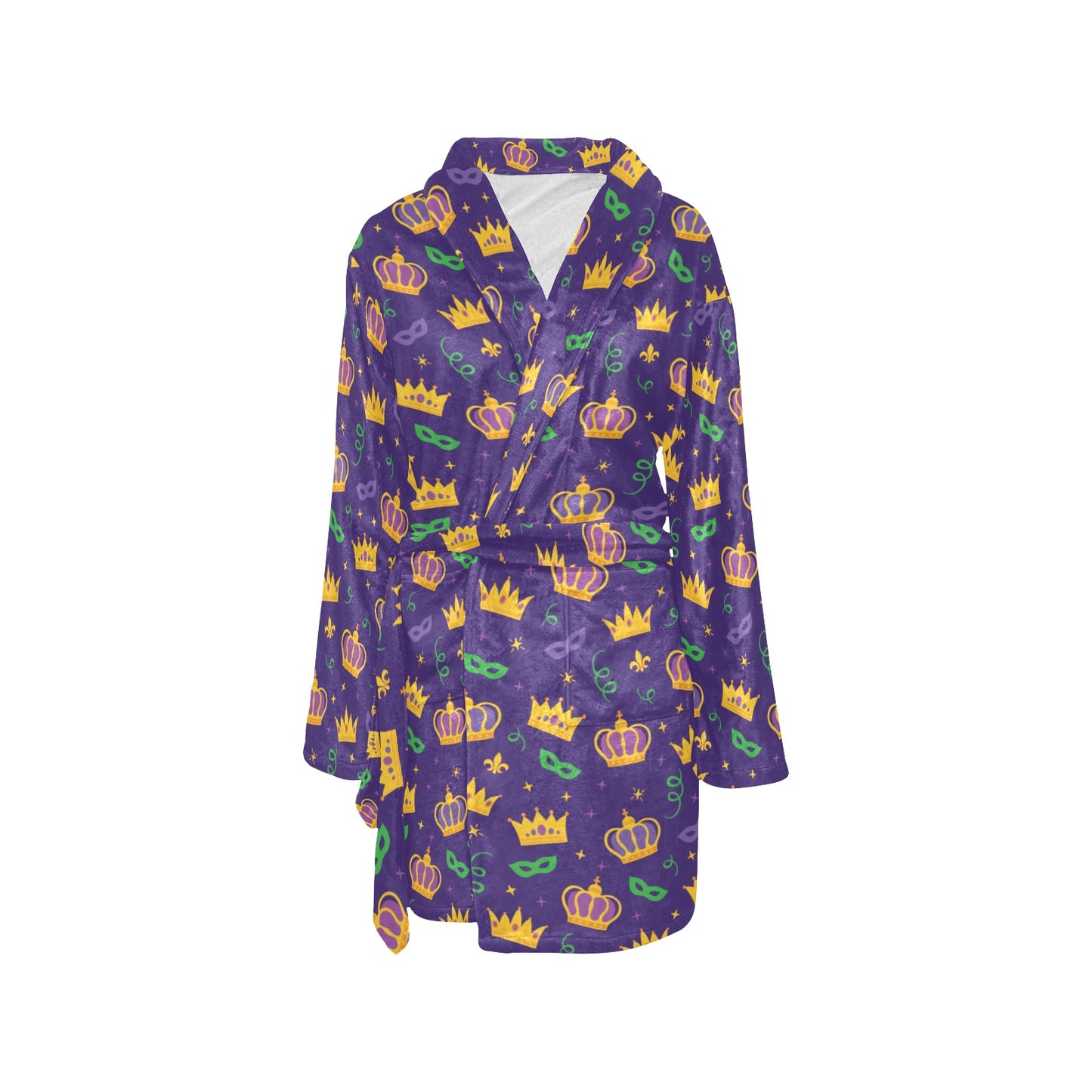 Mardi Gras Pattern Print Design 03 Women's Fleece Robe