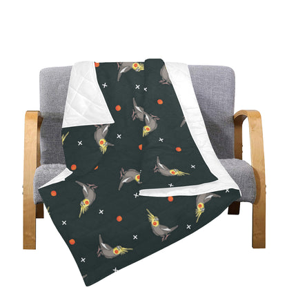 Cockatiel Pattern Print Design 02 Premium Quilt