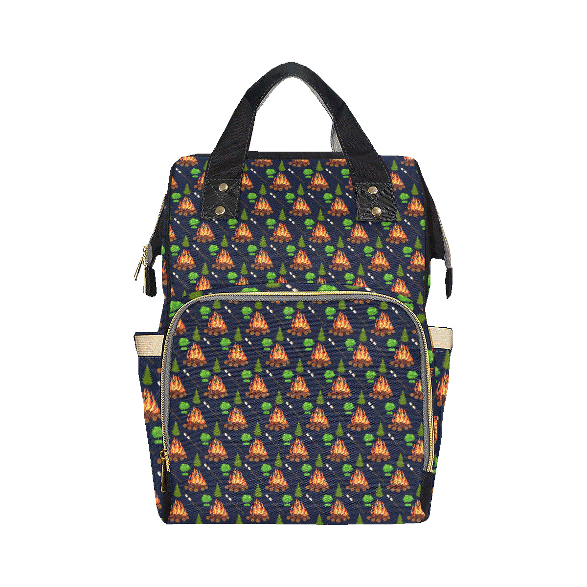 Camfire marshmallow Camping Design Print Diaper Bag Backpack