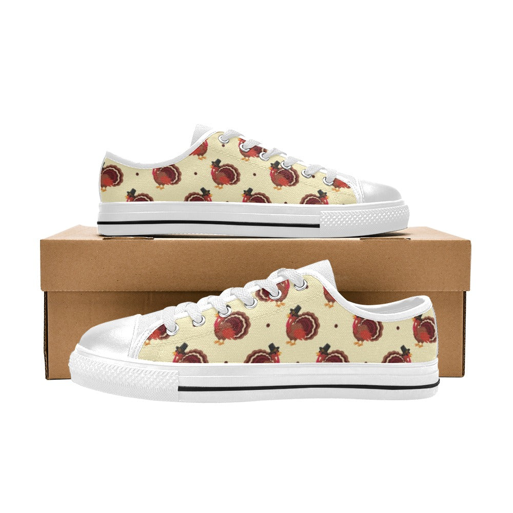 Thanksgiving Print Design LKS3010 Women's White Low Top Shoes