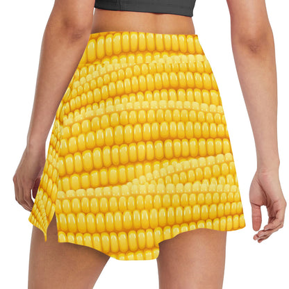 Agricultural Corn cob Pattern 17" Golf & Pickleball Skort with Pockets