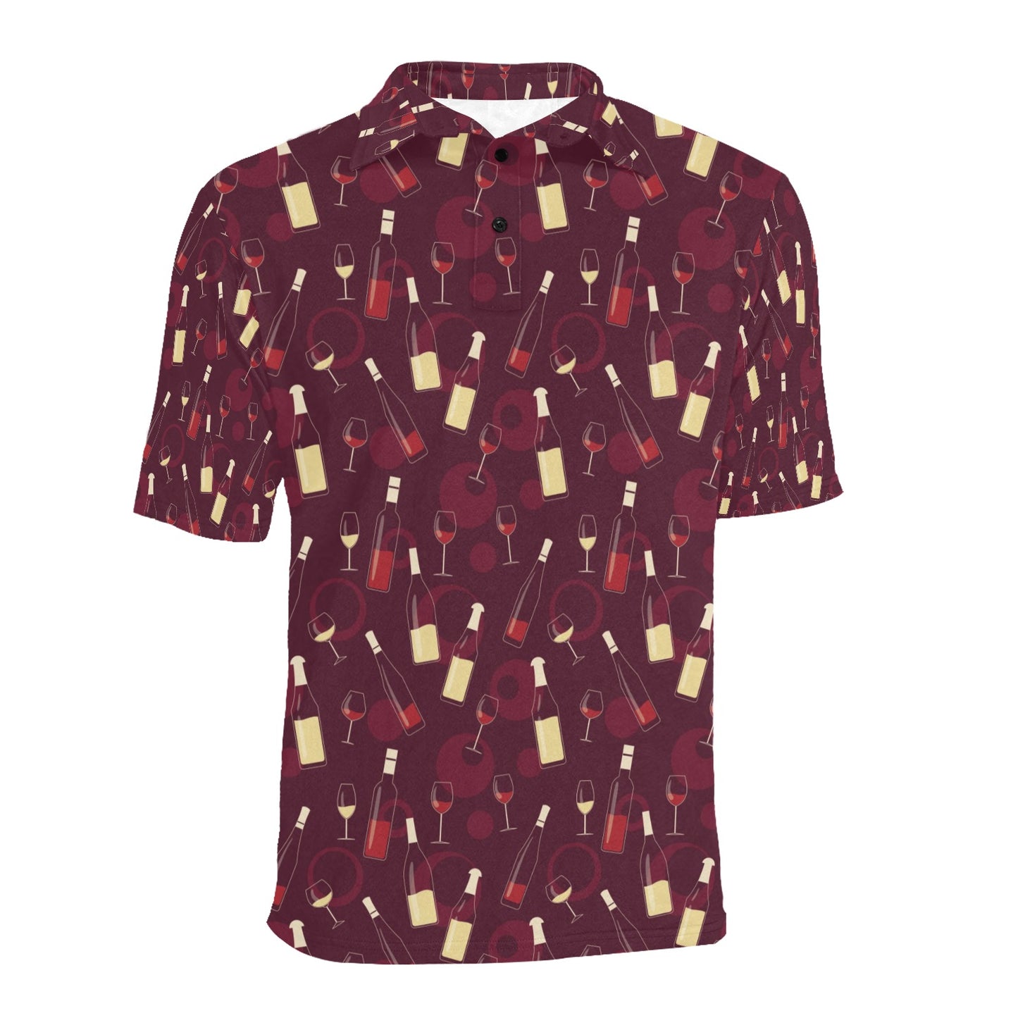 Wine Themed Print Design LKS302 Men Polo Shirt
