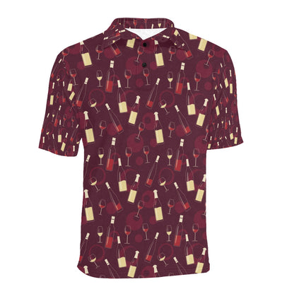Wine Themed Print Design LKS302 Men Polo Shirt