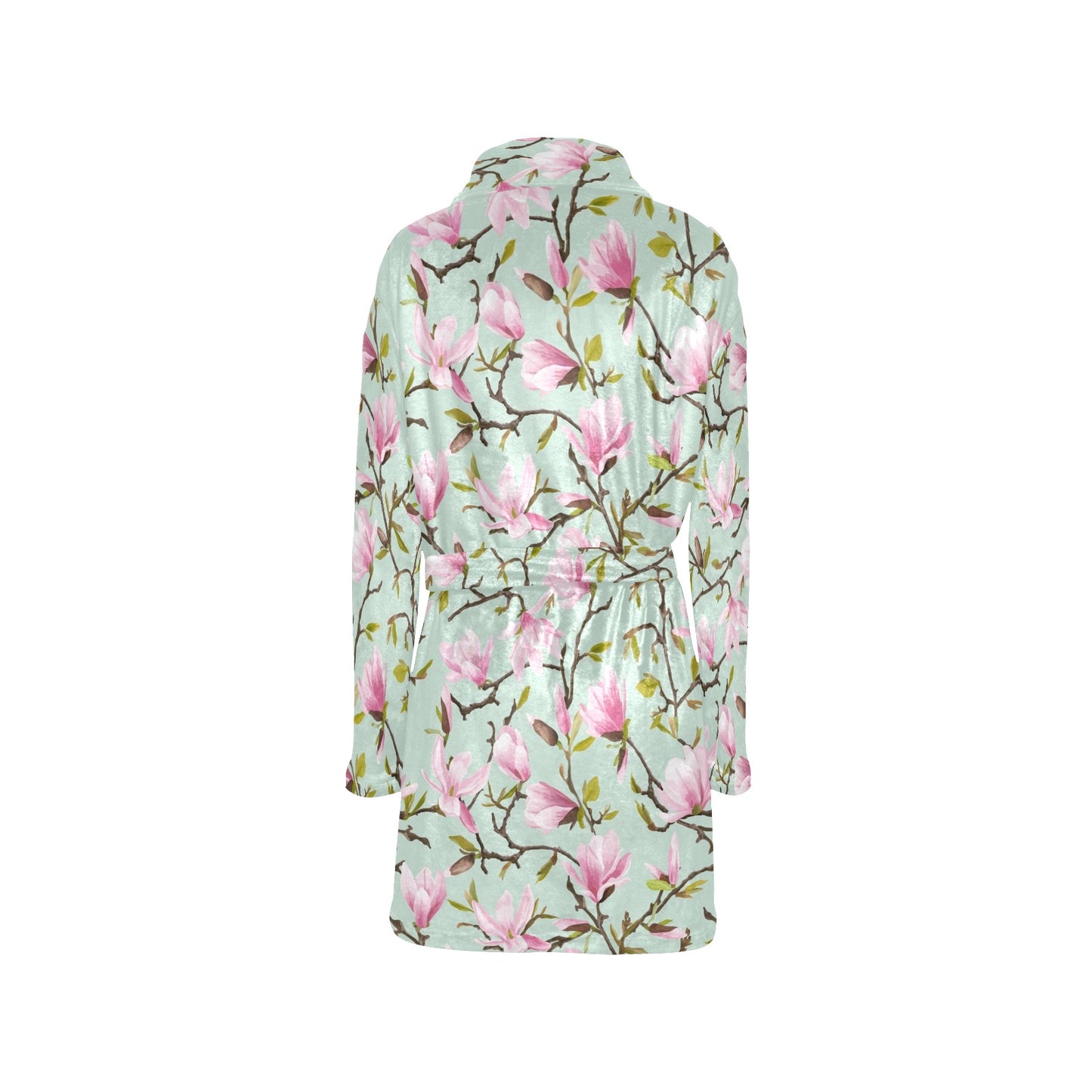 Magnolia Pattern Print Design MAG04 Women's Fleece Robe